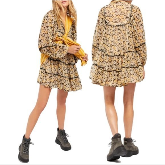 NWT FREE PEOPLE Swinging Long Sleeve Tunic Dress - Picture 1 of 6